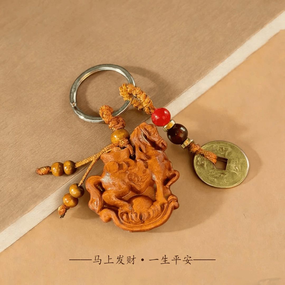 【先生荐】吉祥匠心之作马上发五帝銭钥匙扣驾车个人用品