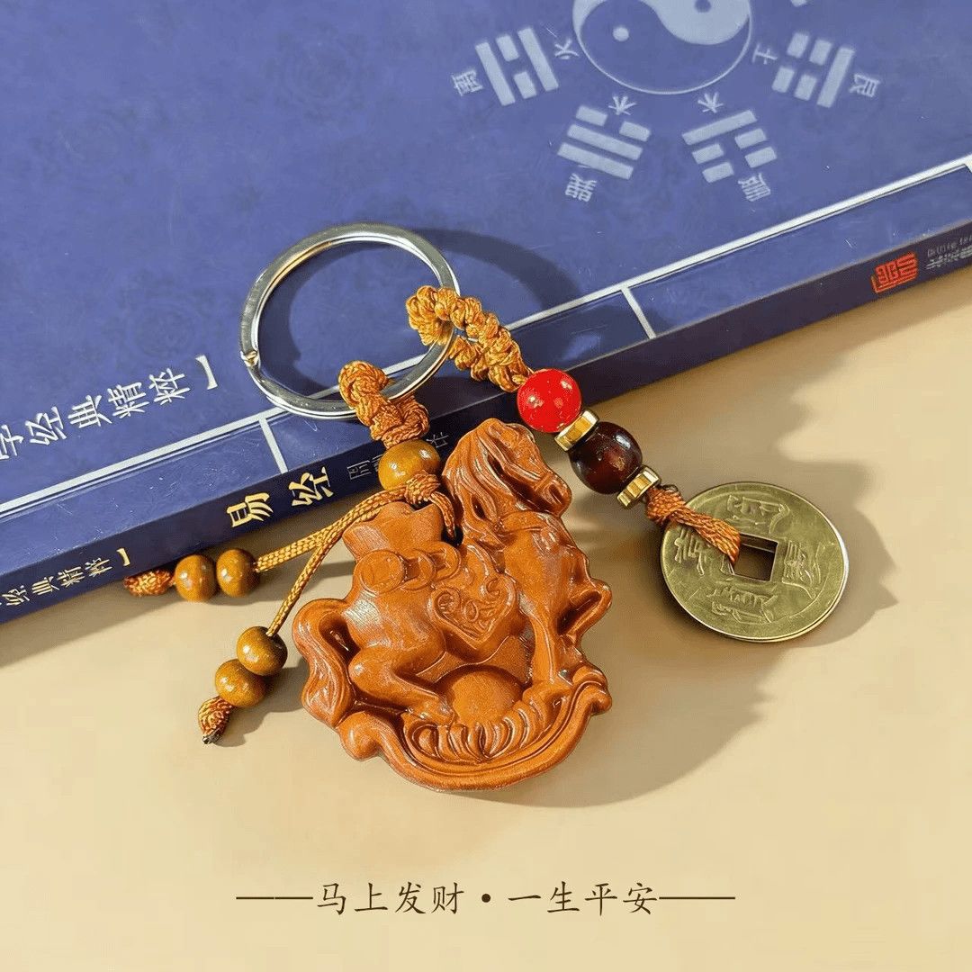 【先生荐】吉祥匠心之作马上发五帝銭钥匙扣驾车个人用品
